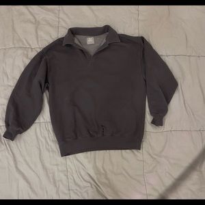 TNA Cozy Fleece Boyfriend Polo Sweatshirt
